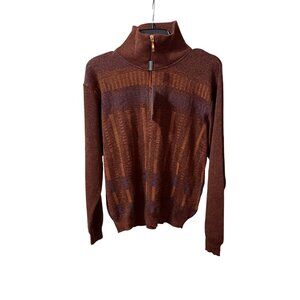 Gionfriddo Brown Quarter-Zip Sweater S/M Merino Wool Blend NWT